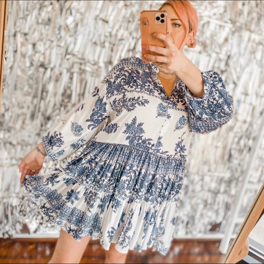 Yana K Cayman Blue & White Dress